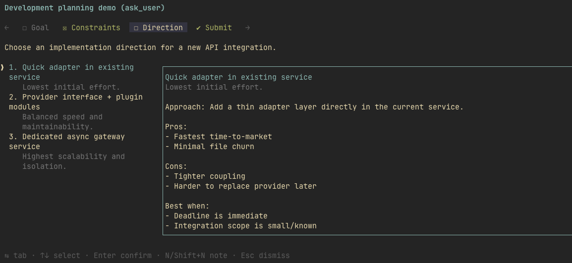 Preview question showing a dedicated preview pane